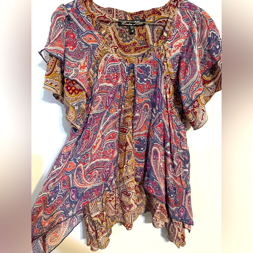 WINTER KATE VINTAGE SILK BLOUSE TOP Size Small